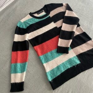 Striped Crew Neck Alpaca wool Sweater